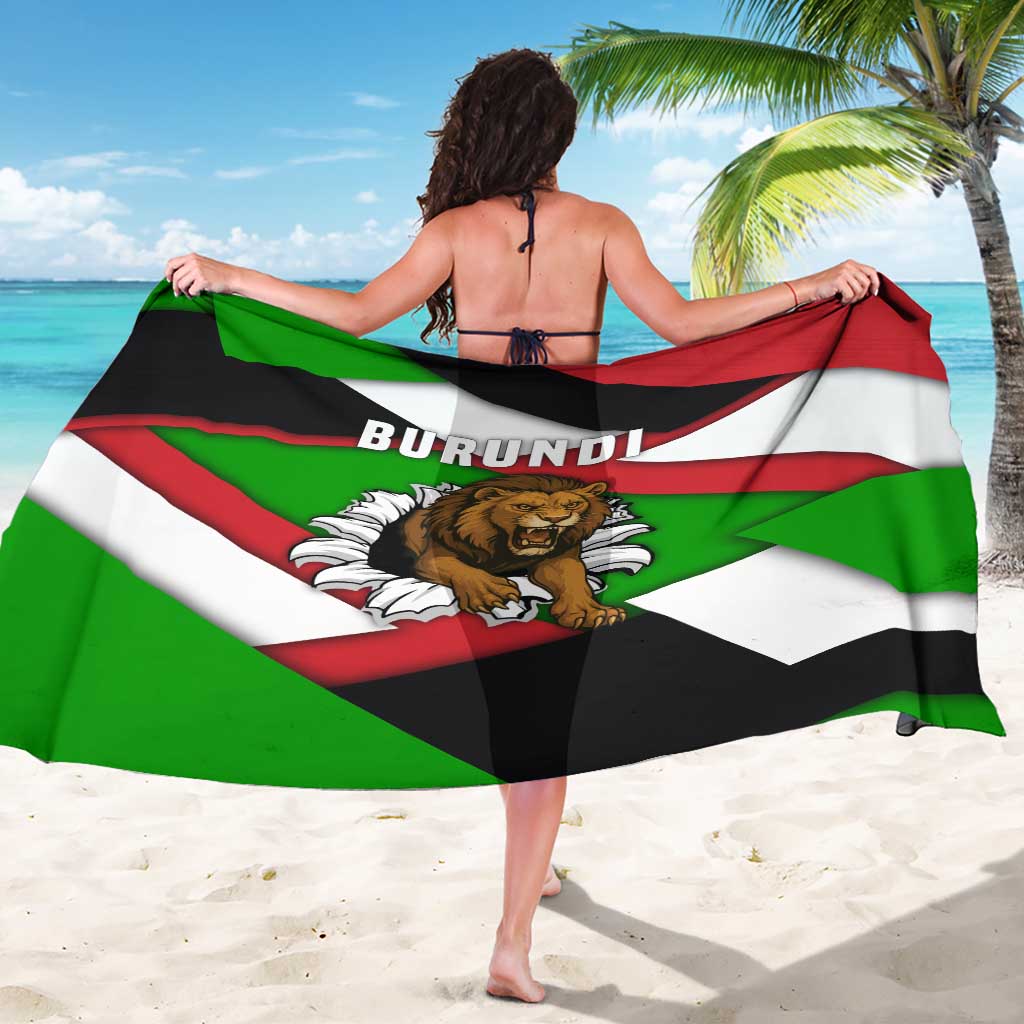 Burundi - Roaring Lion Sarong with National Flag Colors