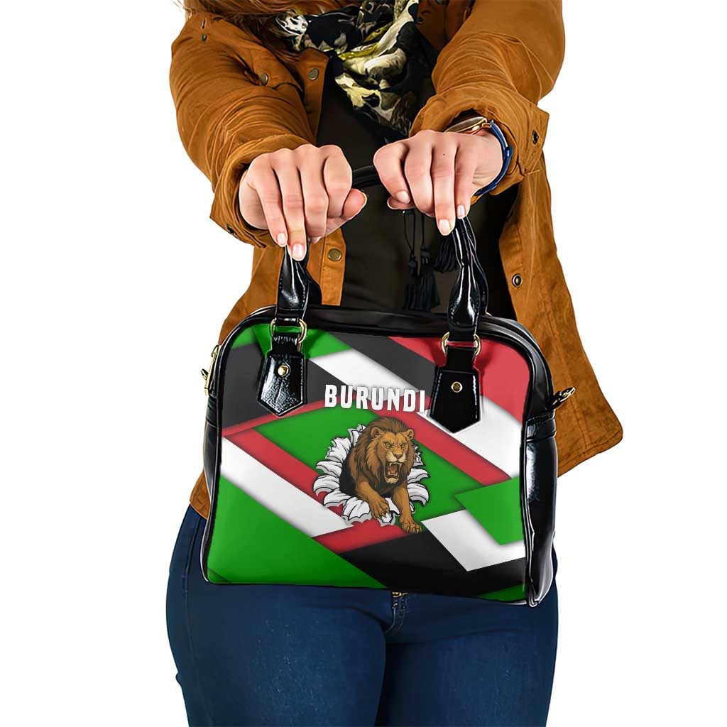Burundi - Roaring Lion Shoulder Handbag with National Flag Colors