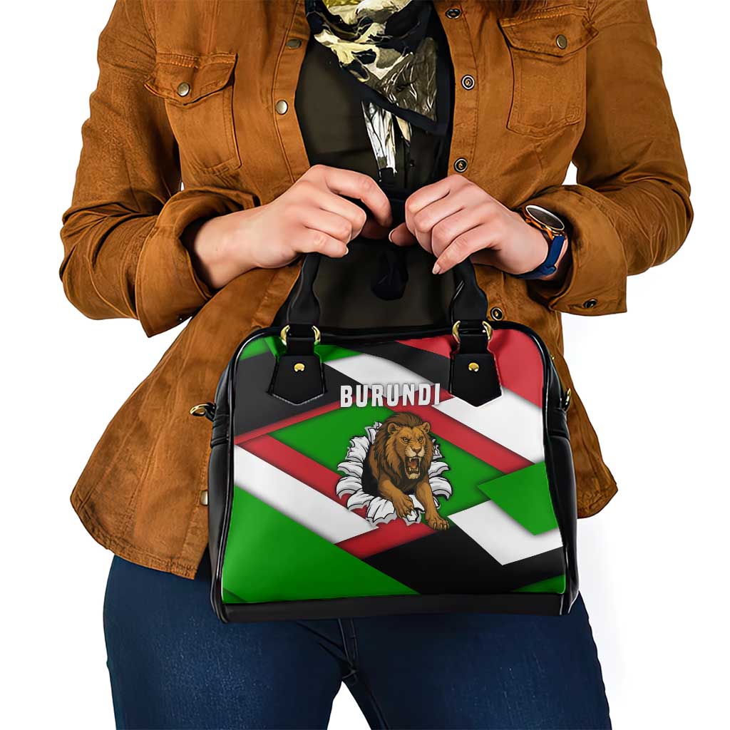 Burundi - Roaring Lion Shoulder Handbag with National Flag Colors