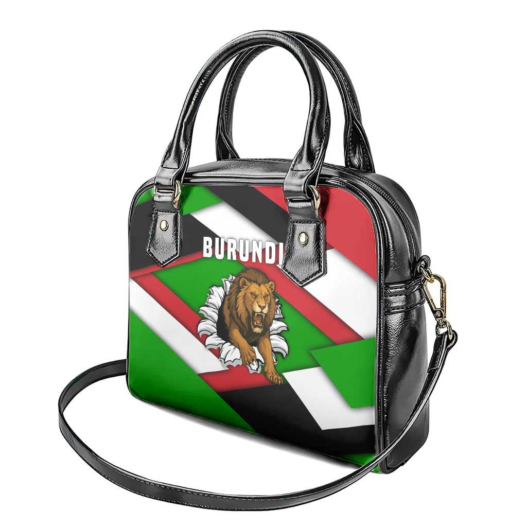 Burundi - Roaring Lion Shoulder Handbag with National Flag Colors