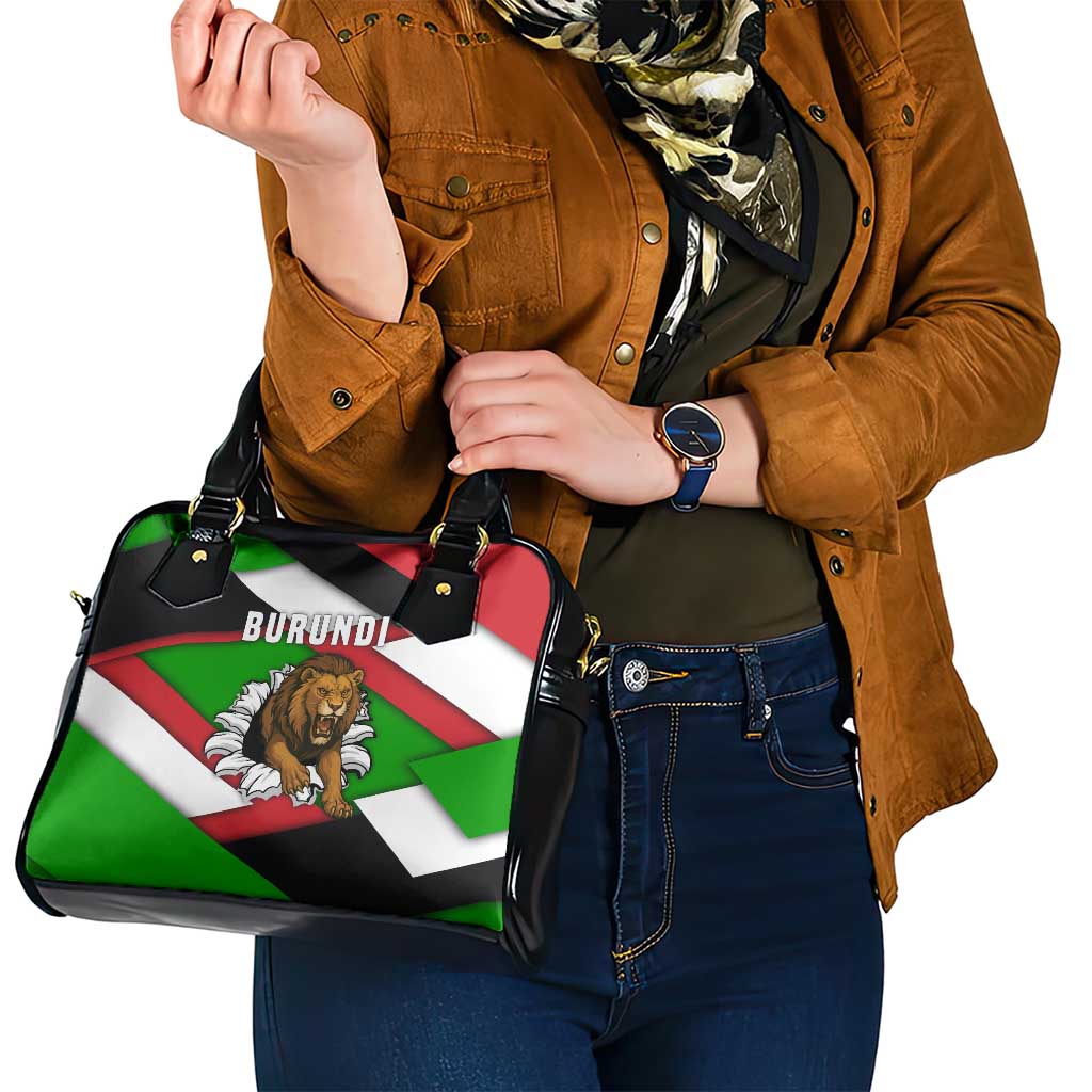 Burundi - Roaring Lion Shoulder Handbag with National Flag Colors