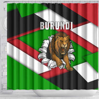 Burundi - Roaring Lion Shower Curtain with National Flag Colors
