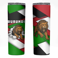 Burundi - Roaring Lion Skinny Tumbler with National Flag Colors