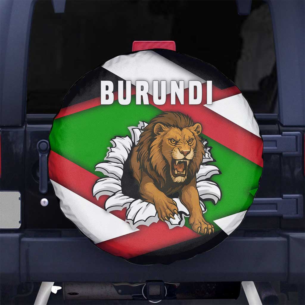 Burundi - Roaring Lion Spare Tire Cover with National Flag Colors