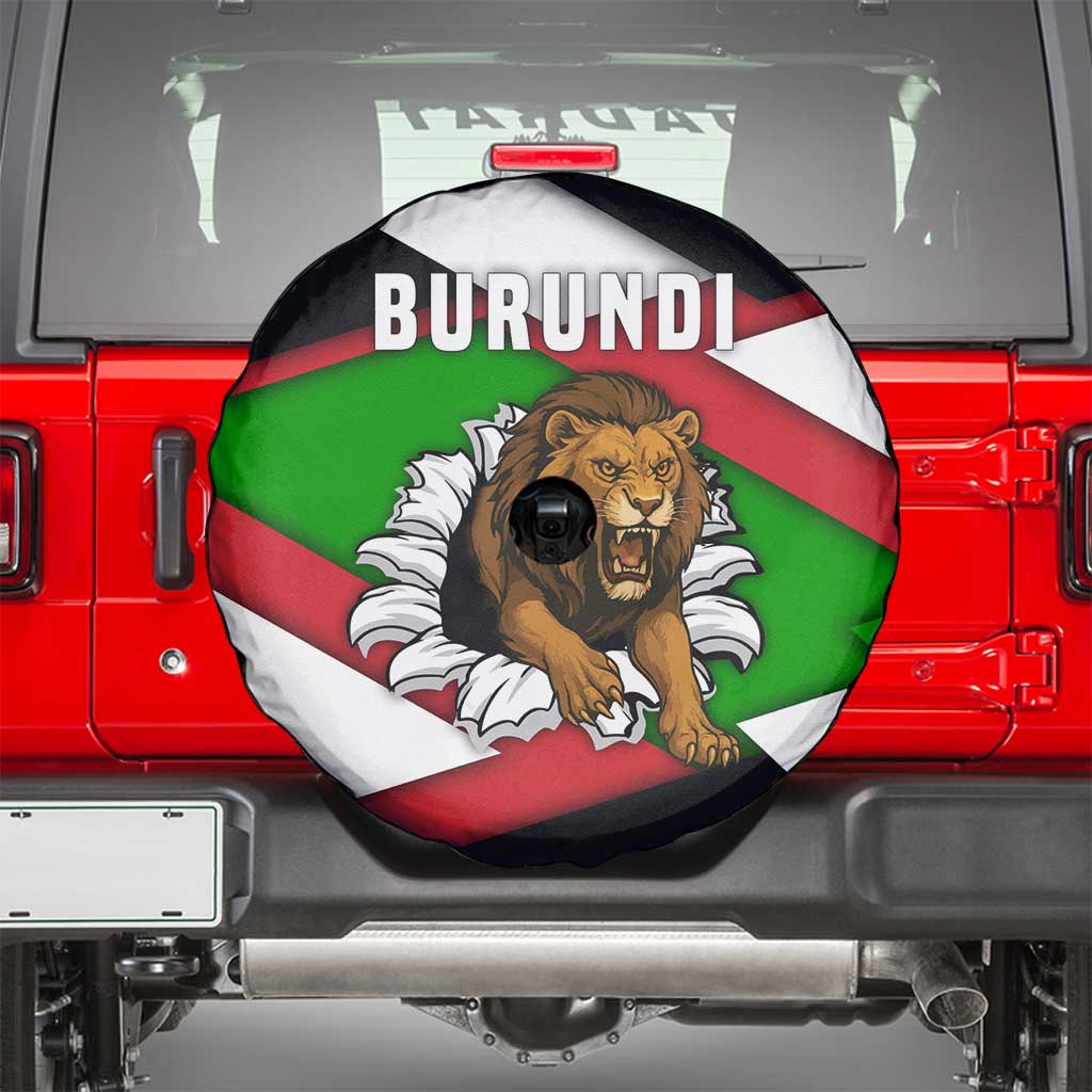 Burundi - Roaring Lion Spare Tire Cover with National Flag Colors