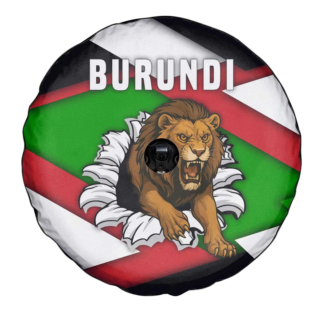 Burundi - Roaring Lion Spare Tire Cover with National Flag Colors