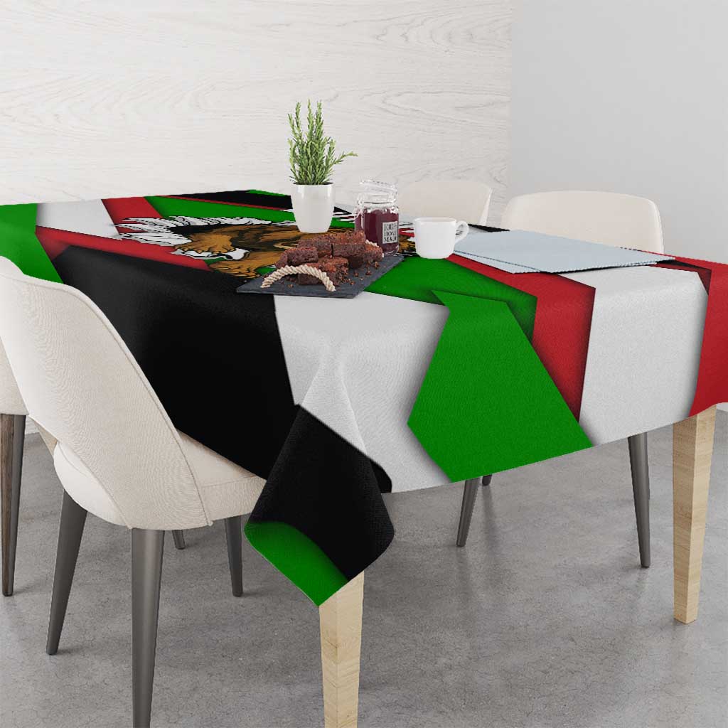 Burundi - Roaring Lion Tablecloth with National Flag Colors