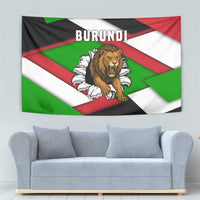 Burundi - Roaring Lion Tapestry with National Flag Colors