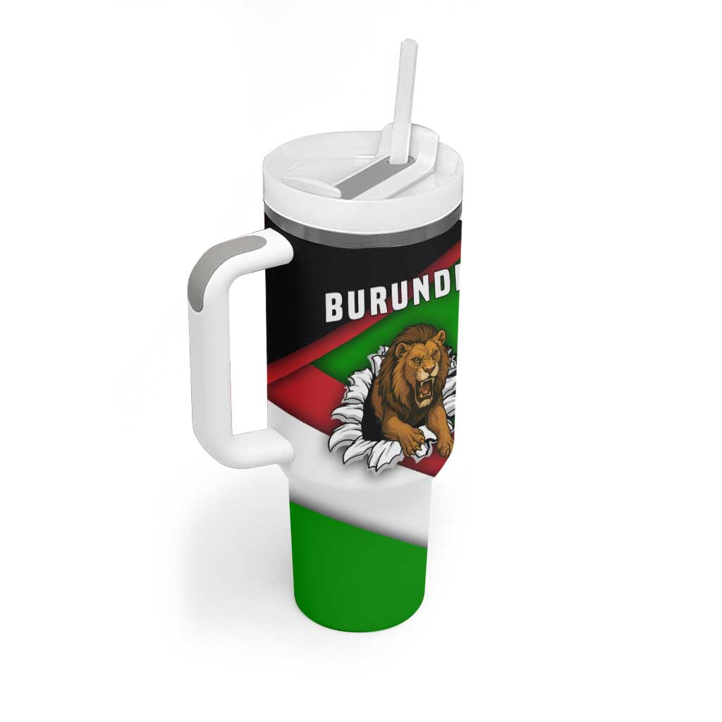 Burundi - Roaring Lion Tumbler With Handle with National Flag Colors