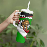 Burundi - Roaring Lion Tumbler With Handle with National Flag Colors