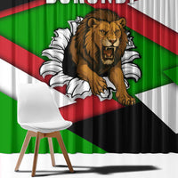 Burundi - Roaring Lion Window Curtain with National Flag Colors