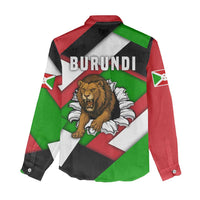 Burundi - Roaring Lion Women Casual Shirt with National Flag Colors