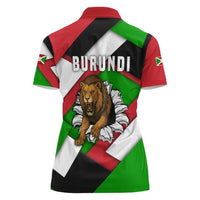 Burundi - Roaring Lion Women Polo Shirt with National Flag Colors