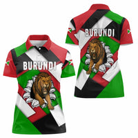 Burundi - Roaring Lion Women Polo Shirt with National Flag Colors