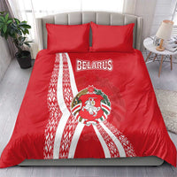 Belarus Bedding Set with National Emblem and Traditional Pattern Red