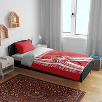 Belarus Bedding Set with National Emblem and Traditional Pattern Red