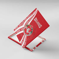 Belarus Canvas Wall Art with National Emblem and Traditional Pattern Red