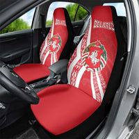 Belarus Car Seat Cover with National Emblem and Traditional Pattern Red