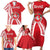 Belarus Family Matching Short Sleeve Bodycon Dress and Hawaiian Shirt with National Emblem and Traditional Pattern Red