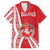 Belarus Family Matching Summer Maxi Dress and Hawaiian Shirt with National Emblem and Traditional Pattern Red