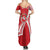 Belarus Family Matching Summer Maxi Dress and Hawaiian Shirt with National Emblem and Traditional Pattern Red