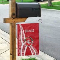 Belarus Garden Flag with National Emblem and Traditional Pattern Red