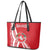 Belarus Leather Tote Bag with National Emblem and Traditional Pattern Red