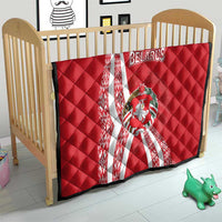 Belarus Quilt with National Emblem and Traditional Pattern Red