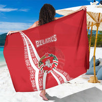 Belarus Sarong with National Emblem and Traditional Pattern Red