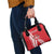 Belarus Shoulder Handbag with National Emblem and Traditional Pattern Red