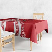 Belarus Tablecloth with National Emblem and Traditional Pattern Red