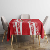 Belarus Tablecloth with National Emblem and Traditional Pattern Red