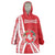 Belarus Wearable Blanket Hoodie with National Emblem and Traditional Pattern Red