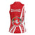 Belarus Women Sleeveless Polo Shirt with National Emblem and Traditional Pattern Red