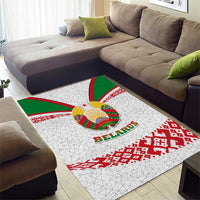 Belarus National Emblem Area Rug with Folk Pattern White Green Red Sweatshirt