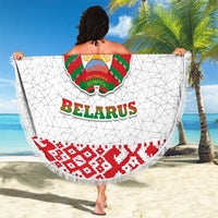 Belarus National Emblem Beach Blanket with Folk Pattern White Green Red Sweatshirt