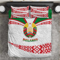 Belarus National Emblem Bedding Set with Folk Pattern White Green Red Sweatshirt