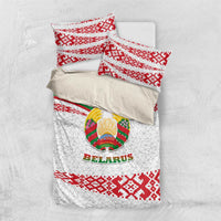 Belarus National Emblem Bedding Set with Folk Pattern White Green Red Sweatshirt