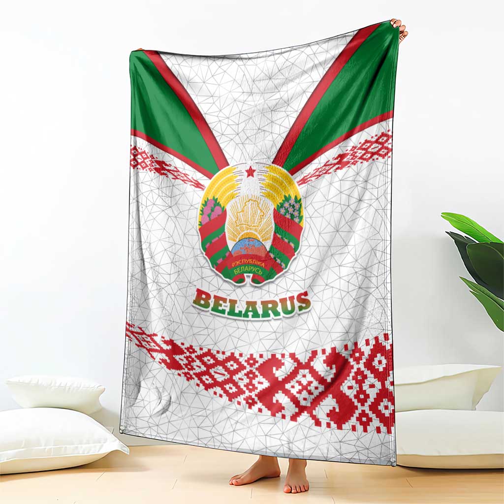 Belarus National Emblem Blanket with Folk Pattern White Green Red Sweatshirt