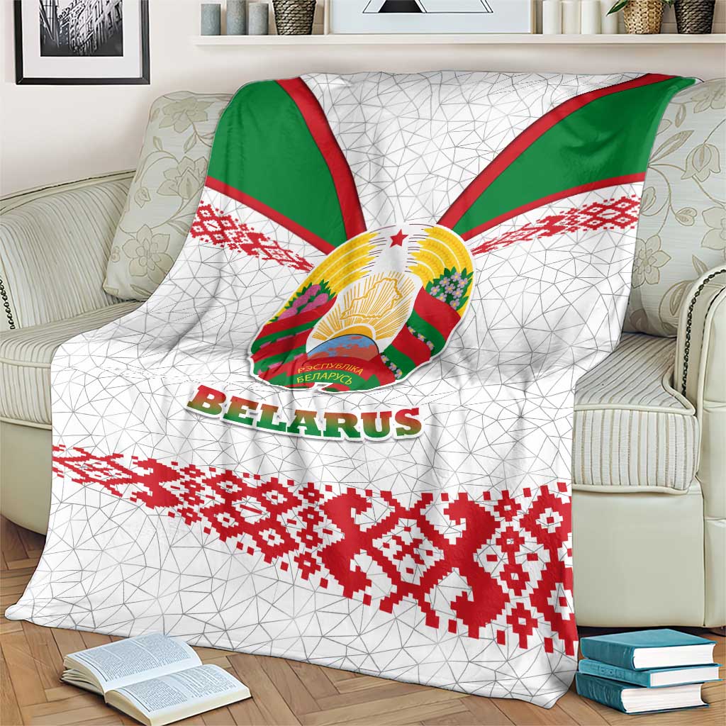 Belarus National Emblem Blanket with Folk Pattern White Green Red Sweatshirt
