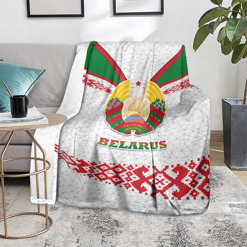 Belarus National Emblem Blanket with Folk Pattern White Green Red Sweatshirt