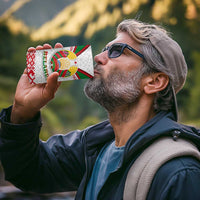 Belarus National Emblem 4 in 1 Can Cooler Tumbler with Folk Pattern White Green Red Sweatshirt