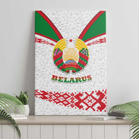 Belarus National Emblem Canvas Wall Art with Folk Pattern White Green Red Sweatshirt