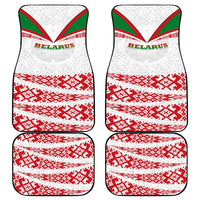 Belarus National Emblem Car Mats with Folk Pattern White Green Red Sweatshirt