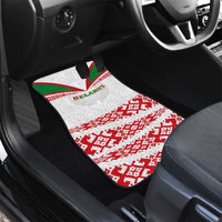 Belarus National Emblem Car Mats with Folk Pattern White Green Red Sweatshirt