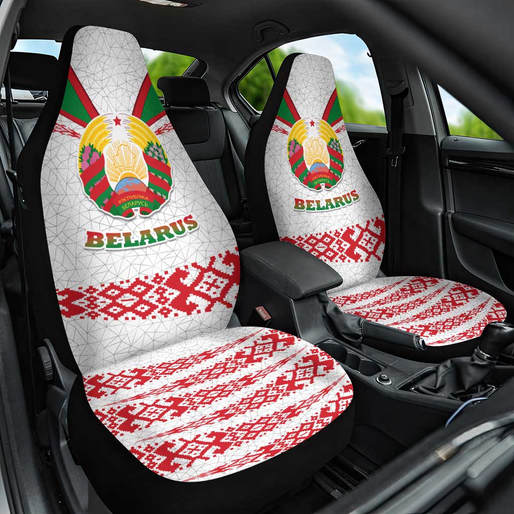 Belarus National Emblem Car Seat Cover with Folk Pattern White Green Red Sweatshirt