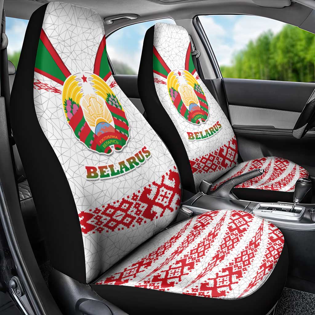 Belarus National Emblem Car Seat Cover with Folk Pattern White Green Red Sweatshirt