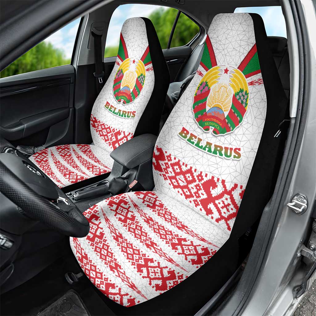Belarus National Emblem Car Seat Cover with Folk Pattern White Green Red Sweatshirt