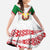 Belarus National Emblem Family Matching Off The Shoulder Long Sleeve Dress and Hawaiian Shirt with Folk Pattern White Green Red Sweatshirt