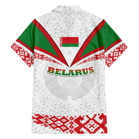 Belarus National Emblem Family Matching Puletasi and Hawaiian Shirt with Folk Pattern White Green Red Sweatshirt